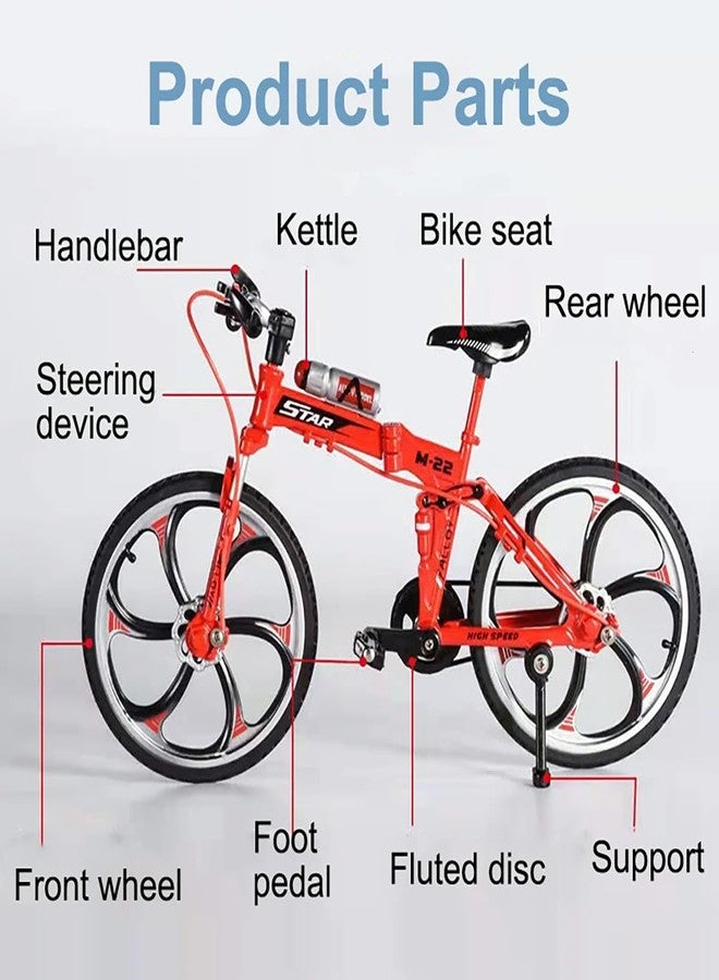 Magicwand 1:8 Scale【Toy-Miniature】 Die-Cast Alloy Based Racing Toy Foldable Bicyle Fully Working Model for Collectors【Red】 - Image 3